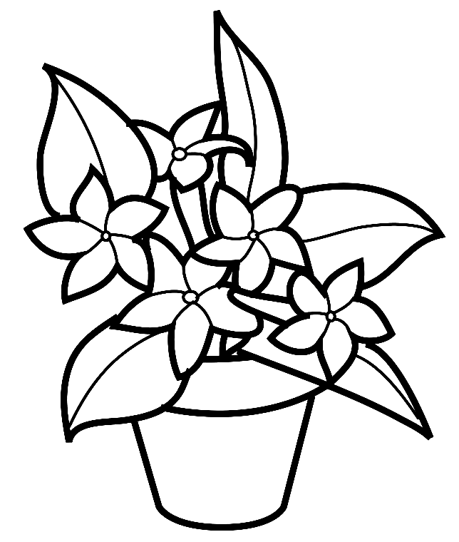 Flowers In A Pot Coloring Pages