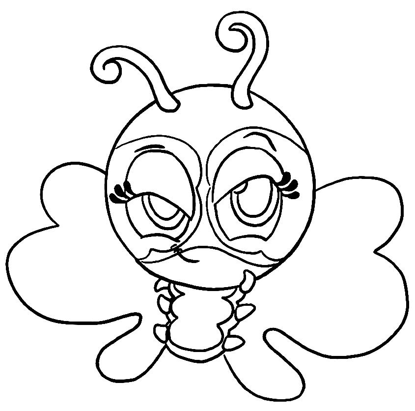 Flutter Zoobles Butterfly Coloring Pages