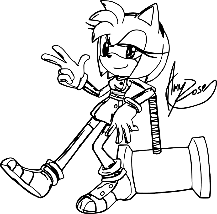 Free Amy Rose Sheets Coloring Page
