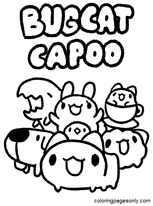 Bugcat Capoo gratis imprimible desde Bugcat Capoo