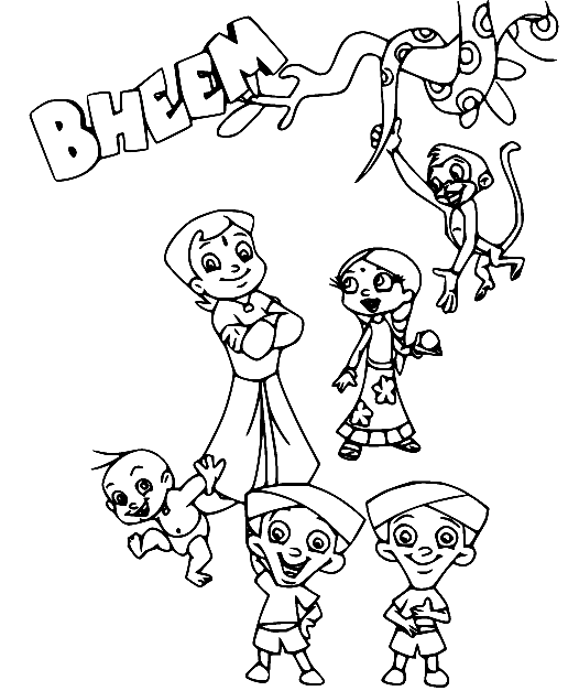Free Chhota Bheem Coloring Pages