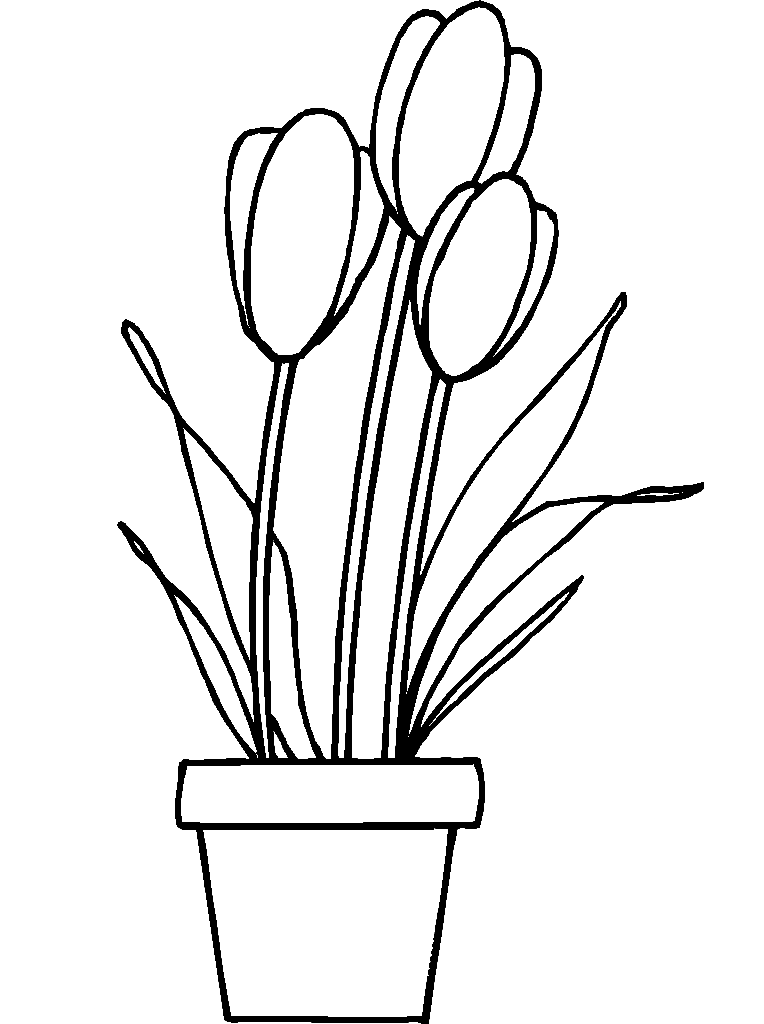Free Flower Pot Coloring Pages