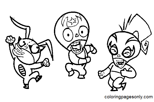 Free Printable Mucha Lucha Coloring Page