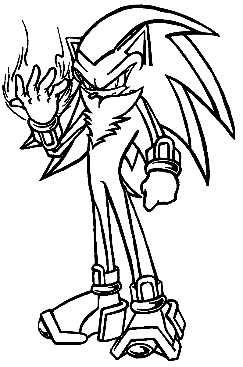 Shadow the Hedgehog para impressão gratuita para colorir