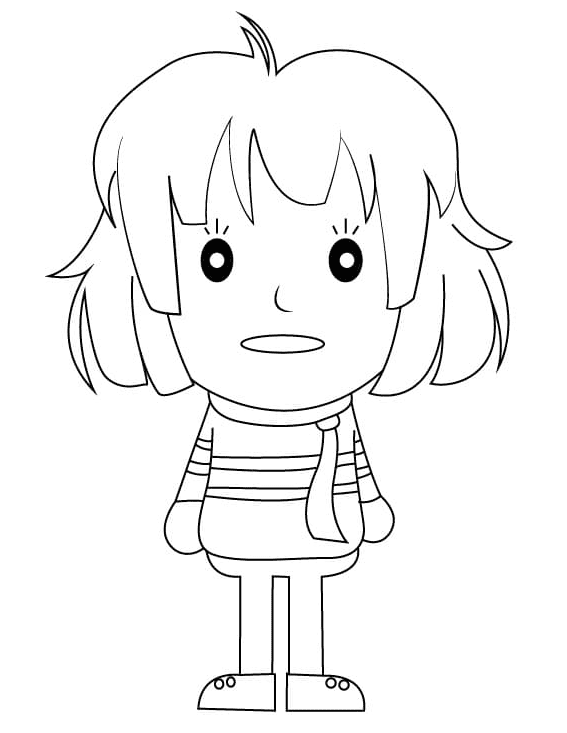Frisk in Undertale Coloring Page