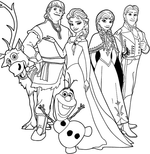 Frozen Characters Kleurplaat