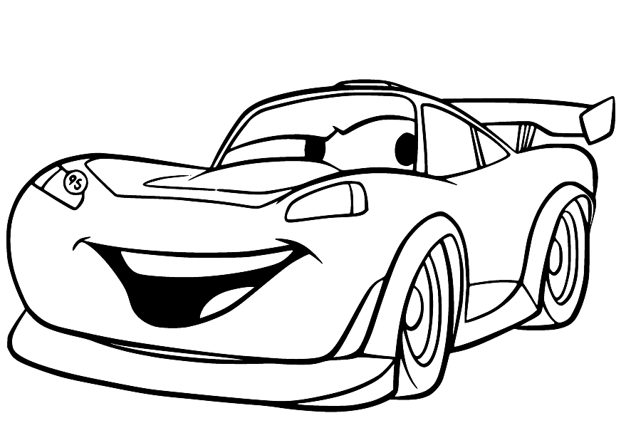 Funny Lightning McQueen Coloring Page