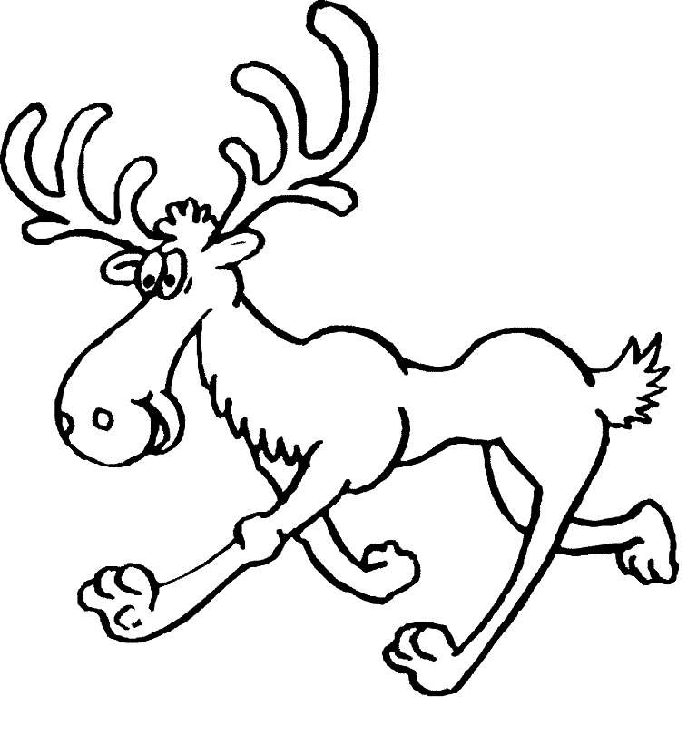 Funny Moose Coloring Pages