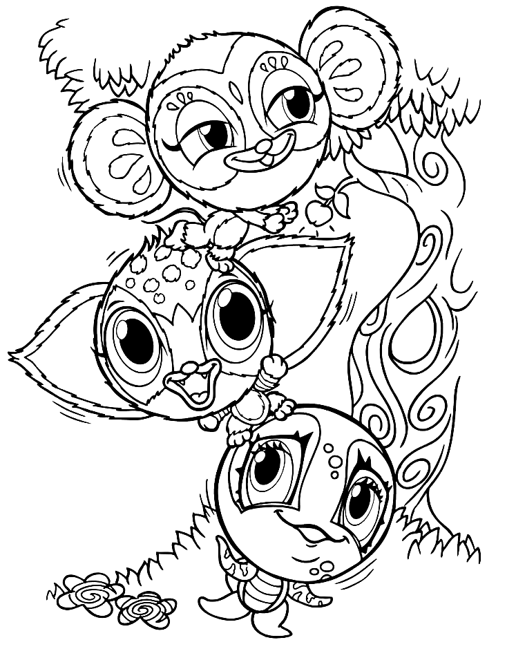 Funny Zoobles Coloring Page