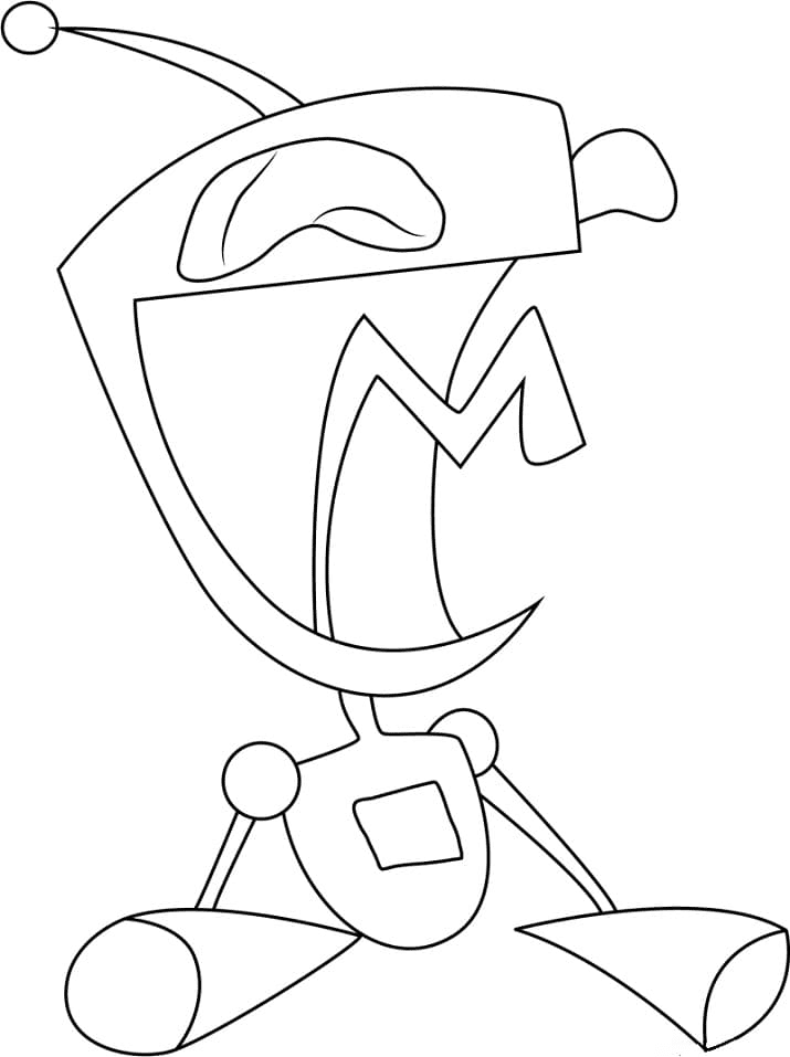 Gir Laughing Coloring Page
