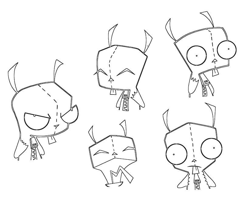 Gir From Invader Zim Coloring Pages