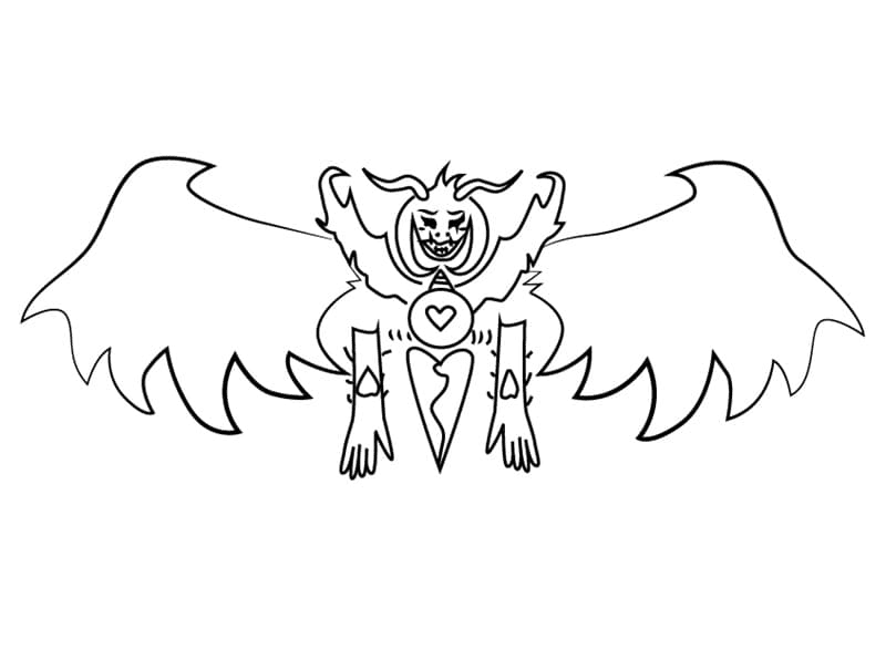 God of Hyperdeath Undertale Coloring Page