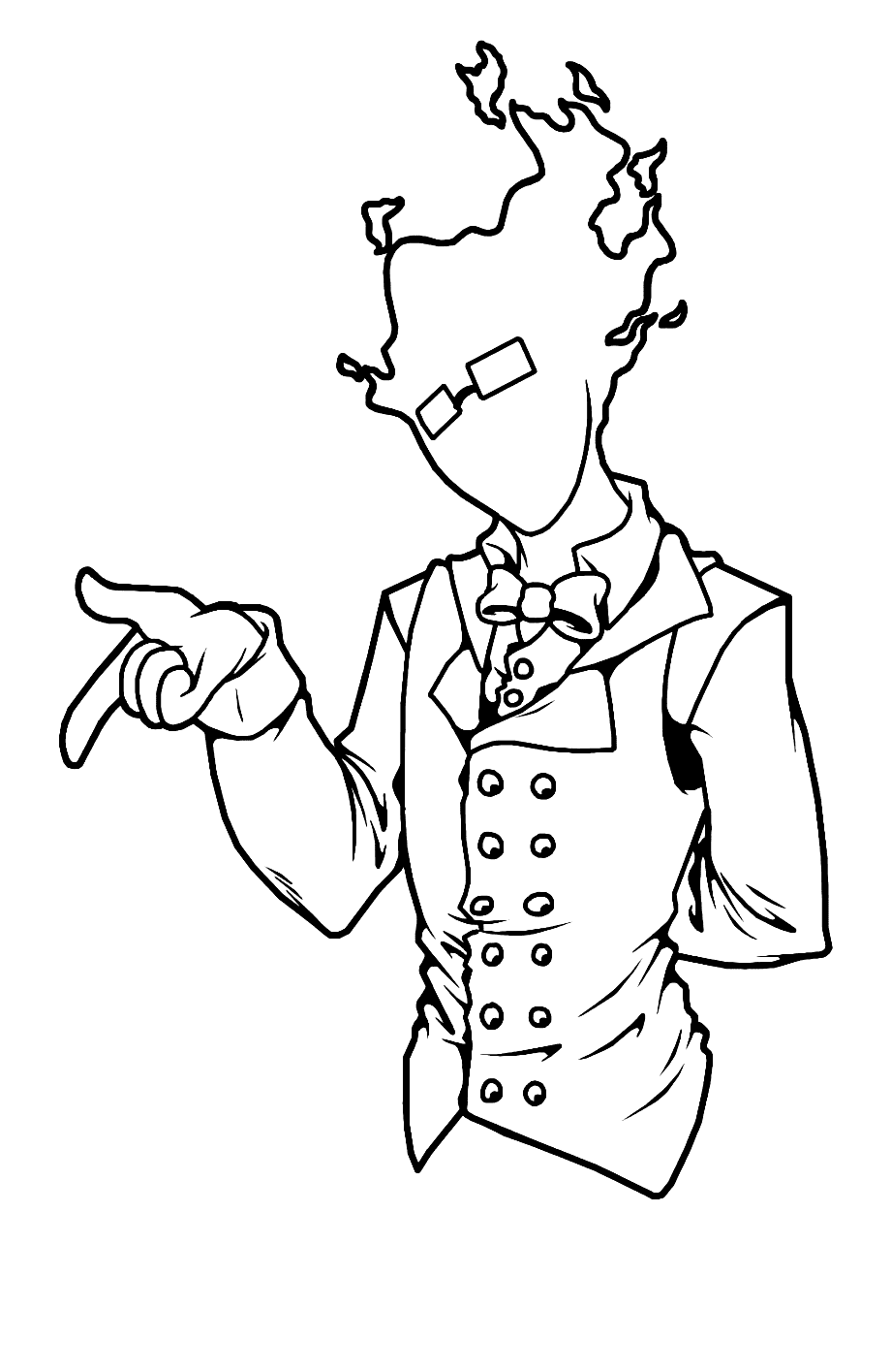 Grillby from Undertale Coloring Page