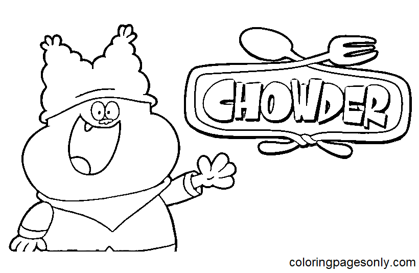 Happy Chowder para niños Página para colorear