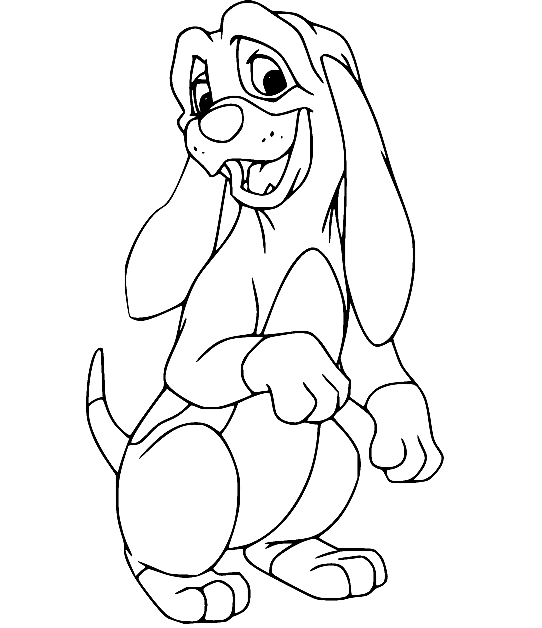 Happy Copper Hound Coloring Pages