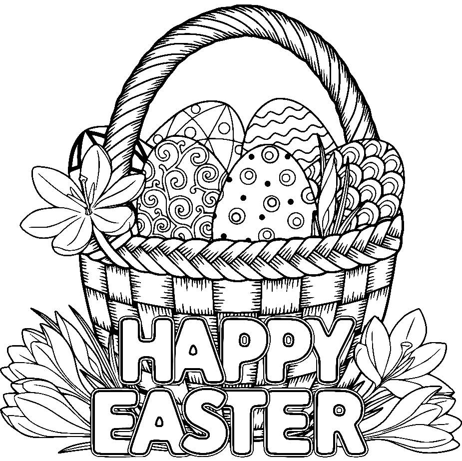 Happy Easter Printable Coloring Page