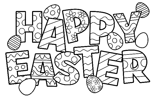 Happy Easter for Children Coloring Page