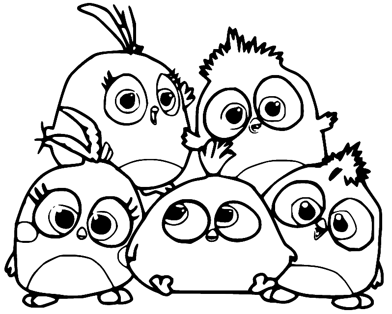 Hatchlings from Angry Birds Movie Coloring Page