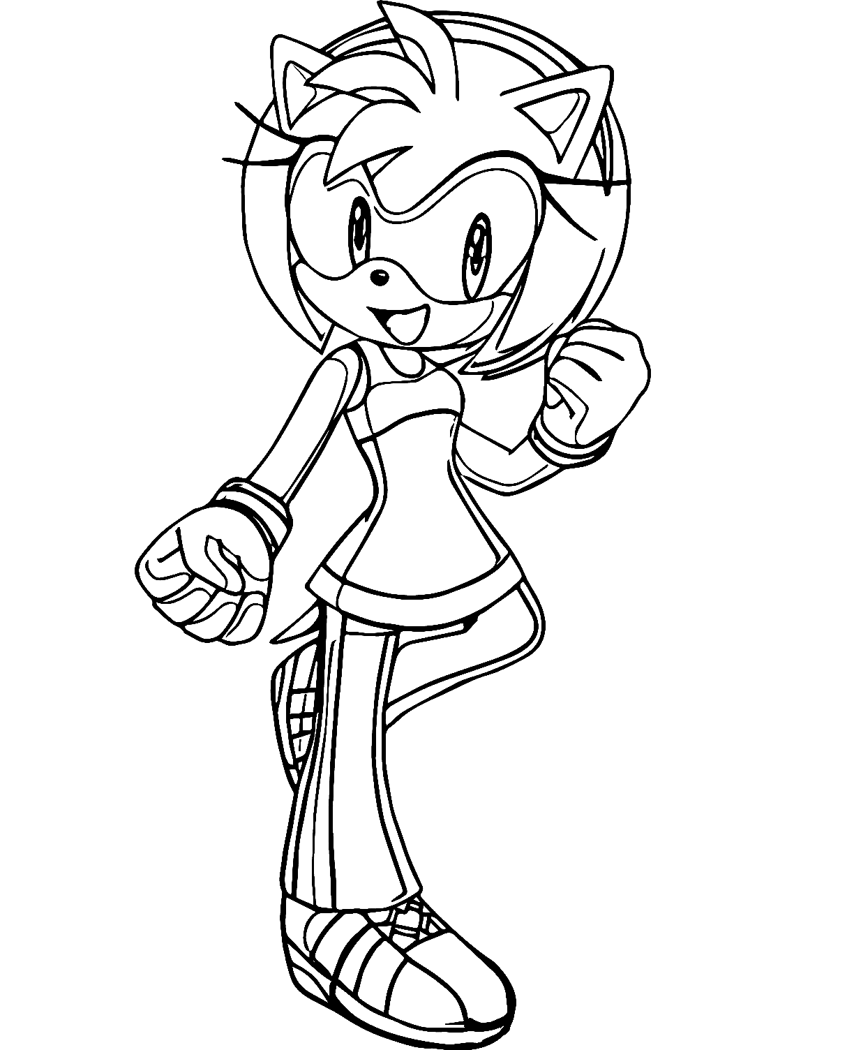 Healthy Amy Rose Coloring Page