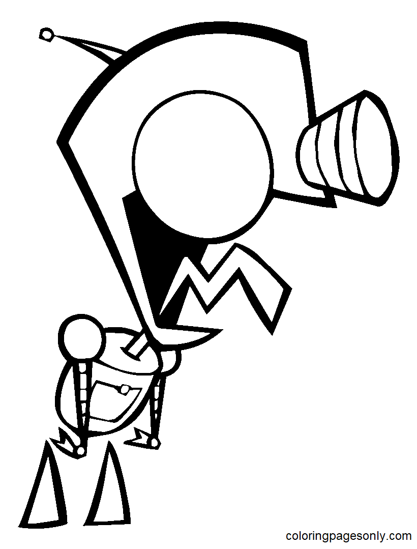 Invader Zim Gir Robot Coloring Page