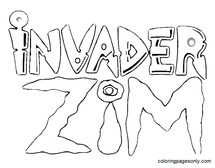 صفحة تلوين شعار Invader Zim