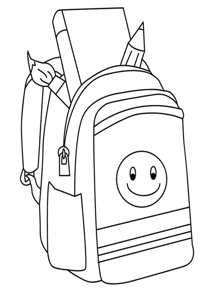 Kids Backpack Coloring Page