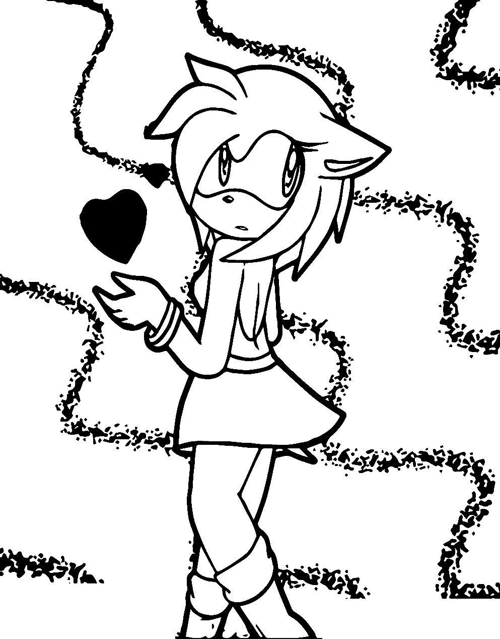 Kind Amy Rose Coloring Page