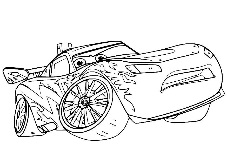 Lightning McQueen Drifting Coloring Page