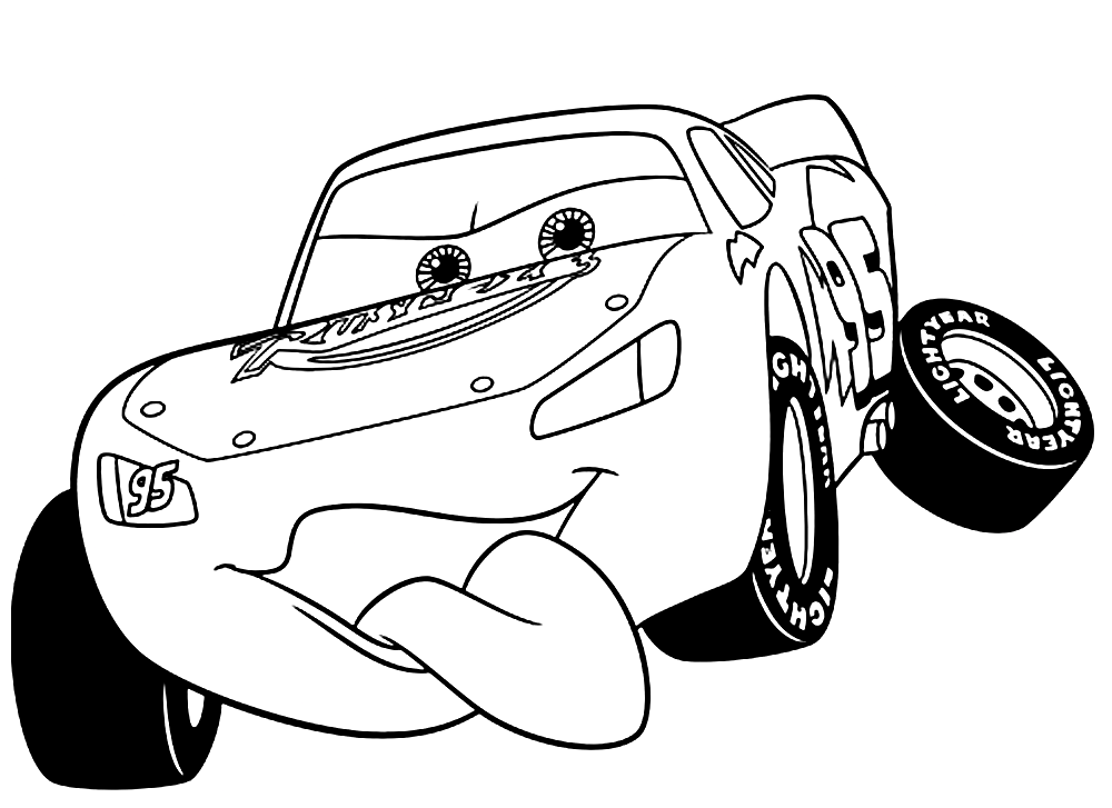 Lightning McQueen Tongue Coloring Pages