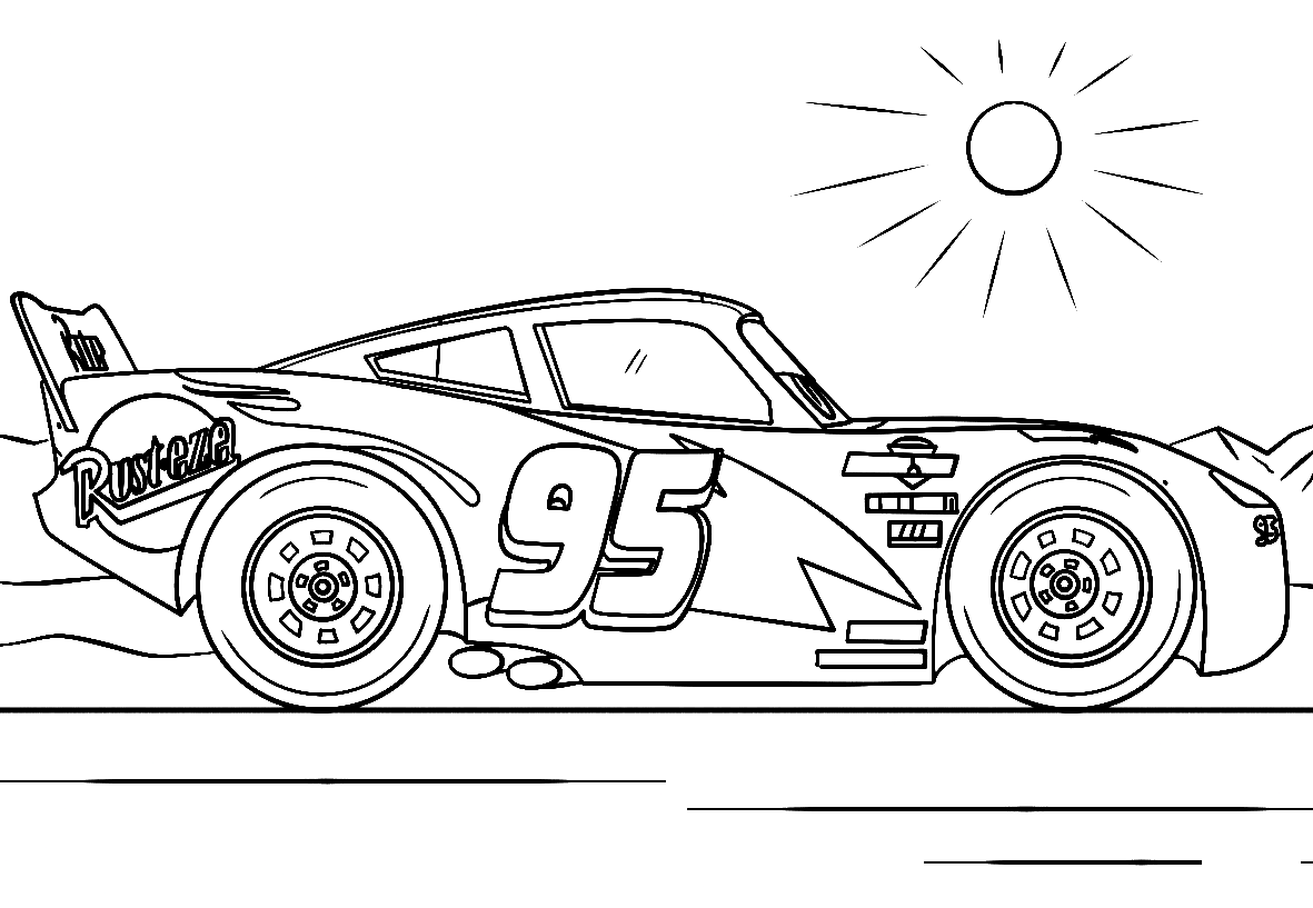 Lightning Mcqueen From Cars 4 Disney Coloring Pages