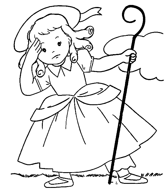 Little Bo Peep Picture Coloring Page