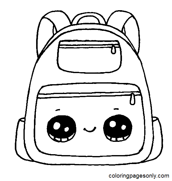 Lovely Backpack Coloring Page