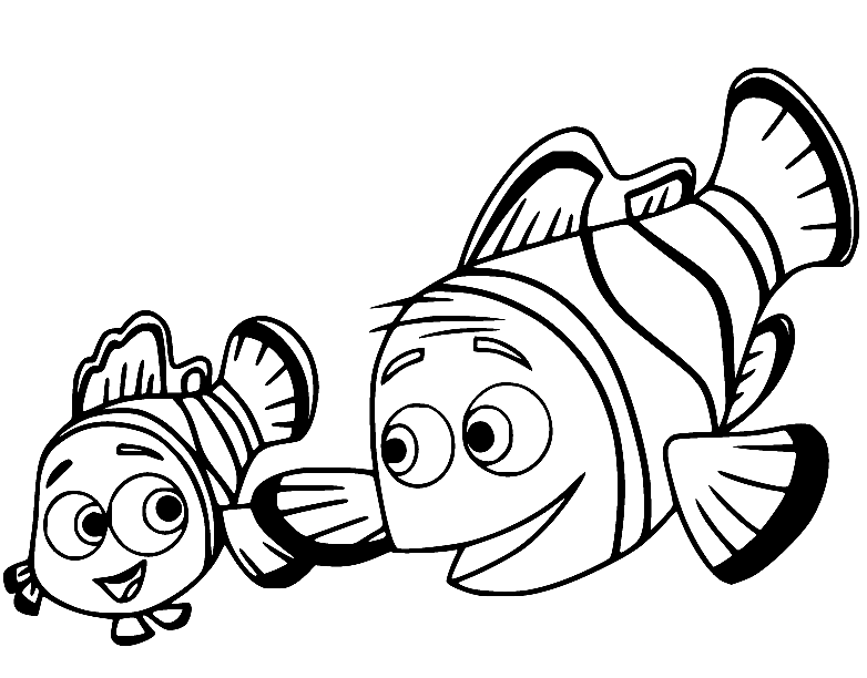 Marlin Talking to Nemo Coloring Pages