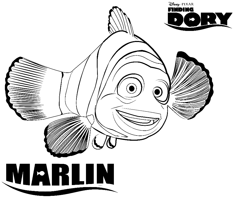 Marlin from Finding Dory Coloring Page