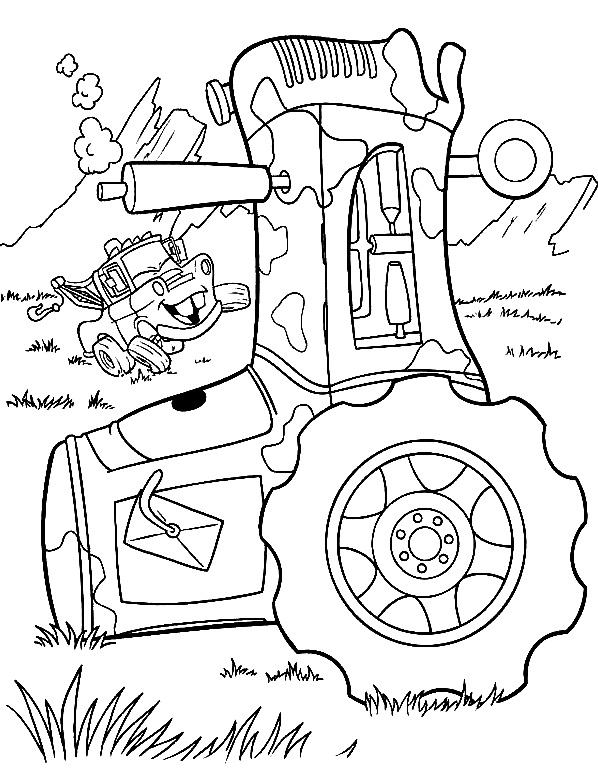 Desenhos para colorir de o caminhão mate e o trator 