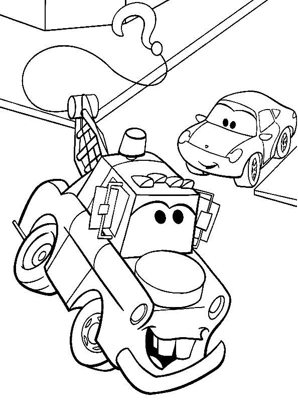 Mater In The Street Coloring Pages