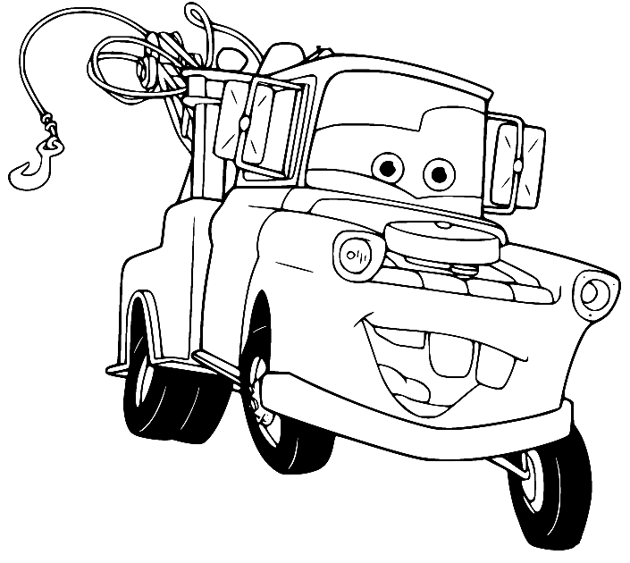 Mater The Tow Truck Cars Coloring Pages