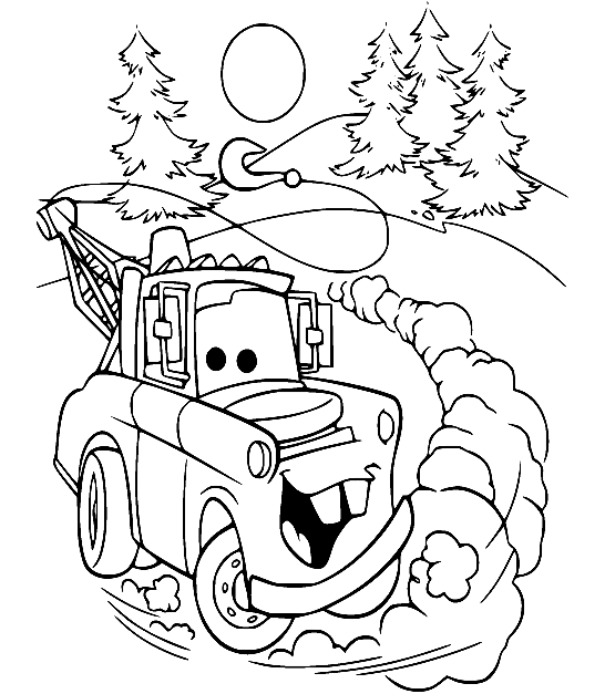 Mater from Disney Cars Coloring Page