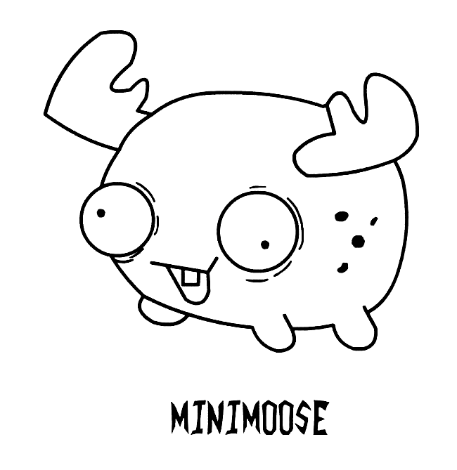 Minimoose from Invader Zim Coloring Page