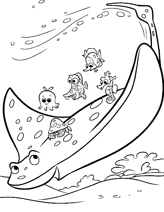 Mister Ray Finding Dory Coloring Page