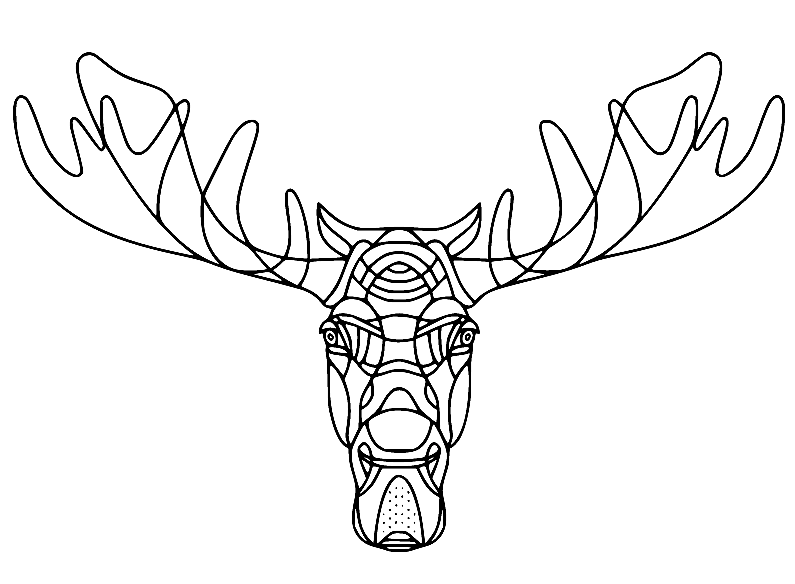 Art de la tête d'orignal de Moose