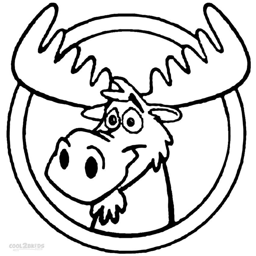 Moose Head Coloring Pages