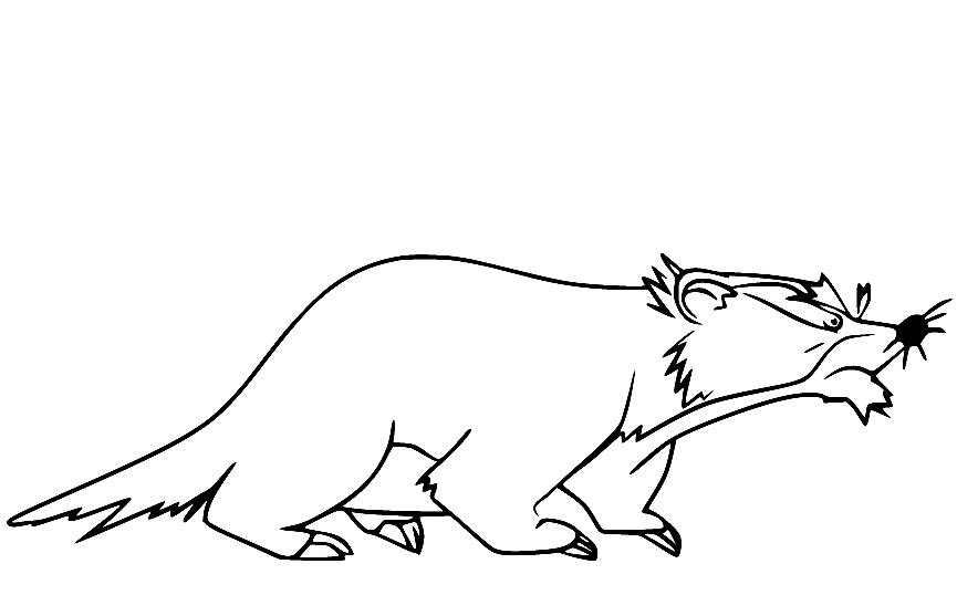 Mr Digger the Badger Coloring Page