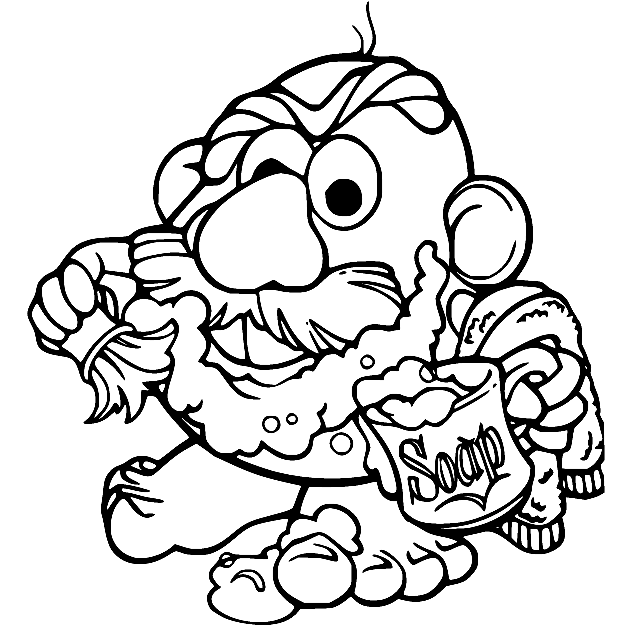 Mr Potato Head Bathing Coloring Pages