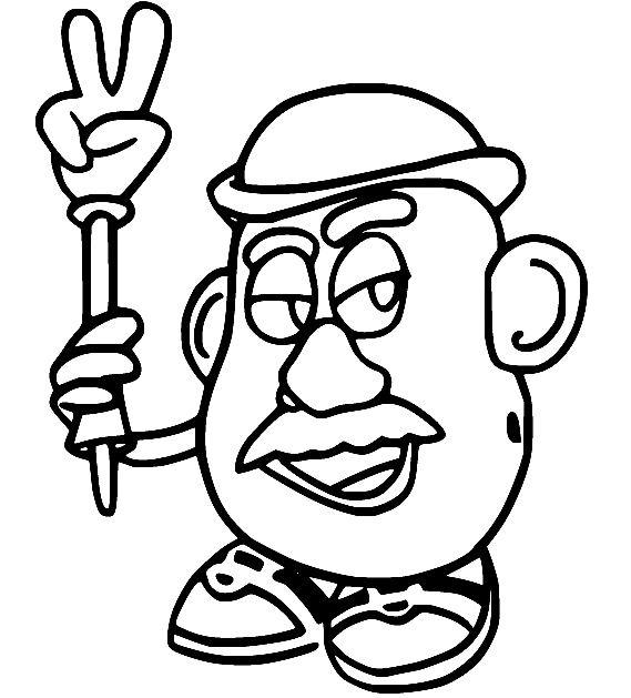 Mr. Potato Head hält seine Hand von Mr. Potato Head
