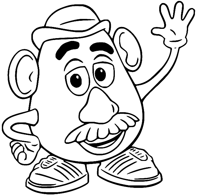Mr Potato Head in the Bowler Hat Coloring Pages