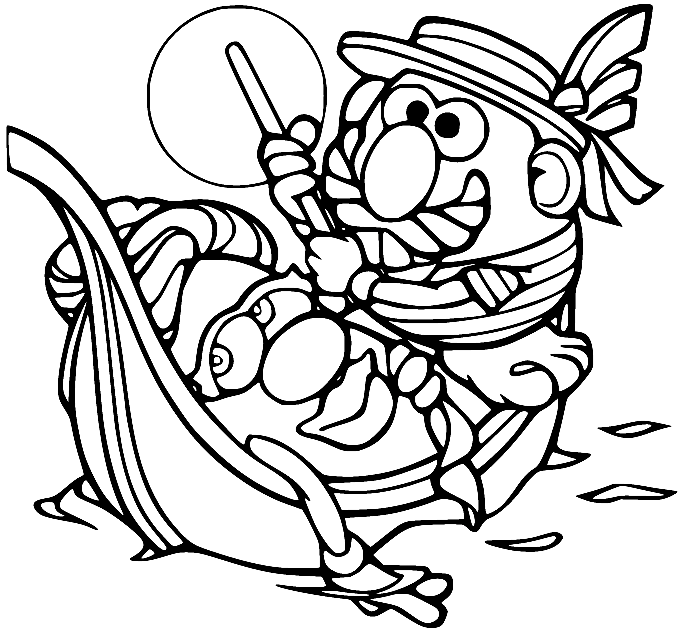 Mr and Mrs Potato Head on the Boat Coloring Pages