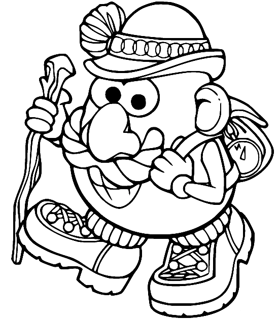 Mr. Potato Head travels Coloring Pages