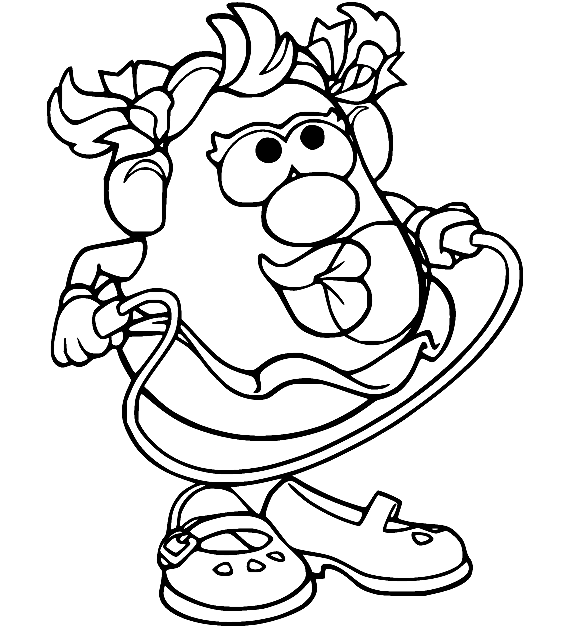 Mrs Potato Head Skipping Rope Coloring Page