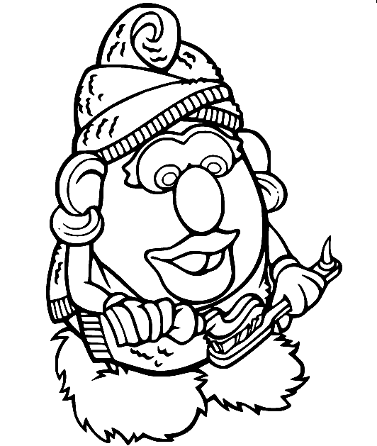 Mrs Potato Head with Scarf Coloring Page